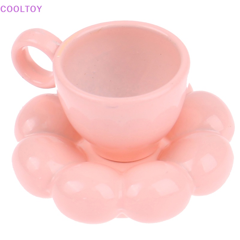 1 Bộ Tách Uống Cà Phê / Đĩa Hoa Trang Trí Nhà Búp Bê DIY
