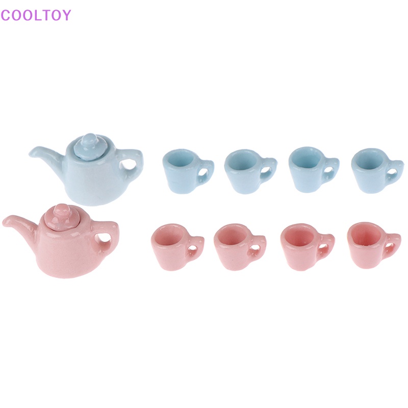 Set 5 Ly Trà Bằng Sứ Mini Tỉ Lệ 1: 12 Trang Trí Nhà Búp Bê