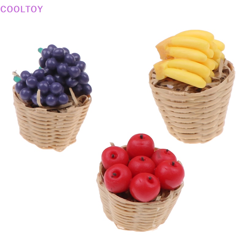Giỏ Tre Đựng Trái Cây Trang Trí Nhà Búp Bê 1: 12