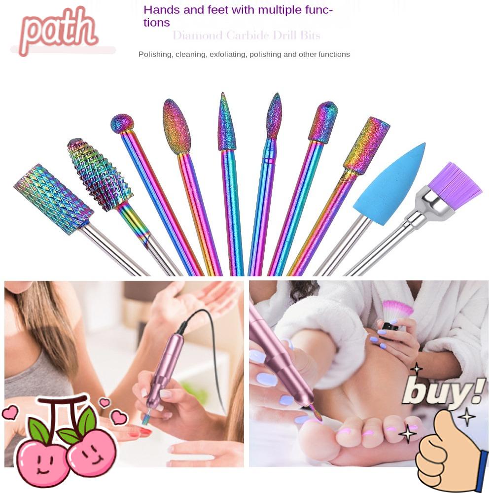 Bộ Mũi Khoan Móng Tay 10 Trong 1 Bằng Vonfram Cacbua