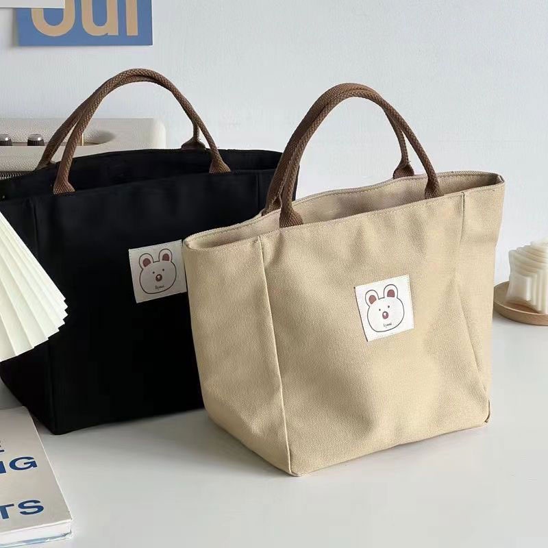 Ela Accent Túi Tote canvas Đựng Cơm Trưa Cầm Tay Đa Năng Đơn Giản Và Văn Hóa Nghệ Thuật Kiểu Nhật Bản