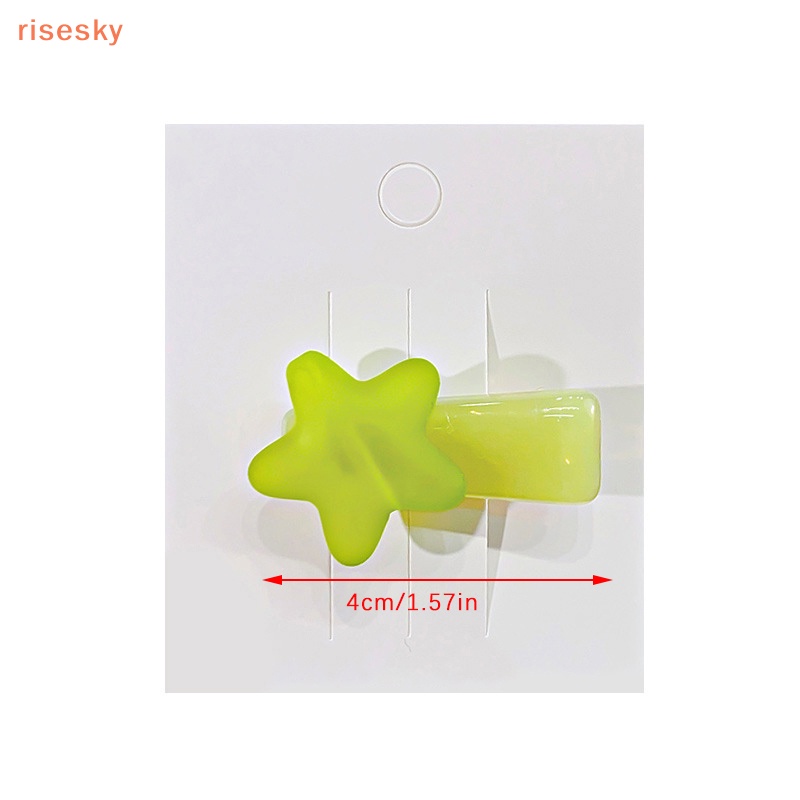 Kẹp Tóc Hình Ngôi Sao Bằng Resin Màu Sắc Ngọt Ngào Dễ Thương Thời Trang Mùa Hè Cho Bé Gái