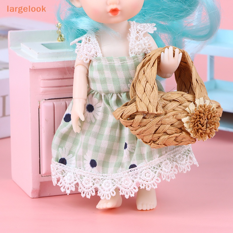 Giỏ Xách Đan Lát Thủ Công Mini Tỷ Lệ 1 / 6 Độc Đáo Trang Trí Nhà Búp Bê