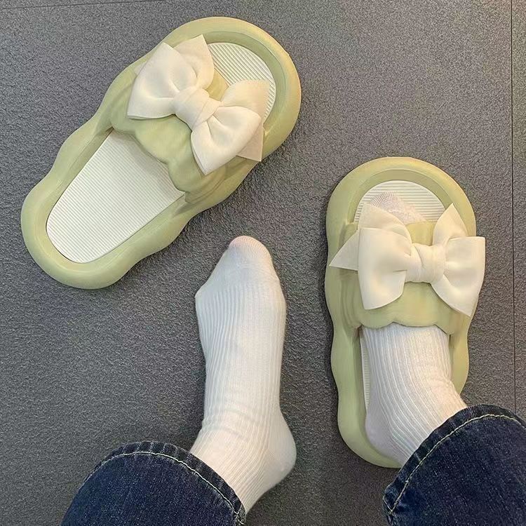 🔥Giá thấp🔥 Sandals đế dày đế dày đế dày đế bánh mì nữ chống trượt chống trượt họa tiết hoạt hình dễ thương