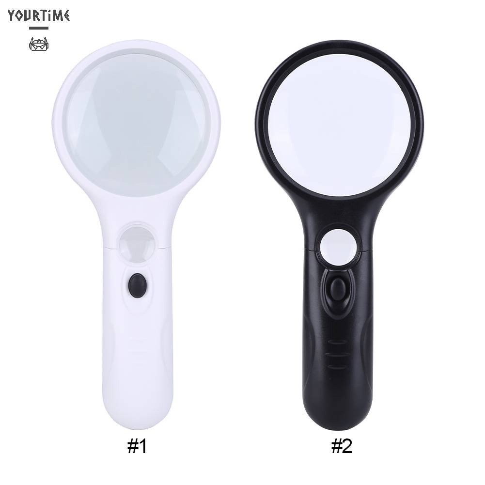 Kính Lúp Cầm Tay 3X 45X Có Đèn Dùng Đọc Sách Tiện Dụng