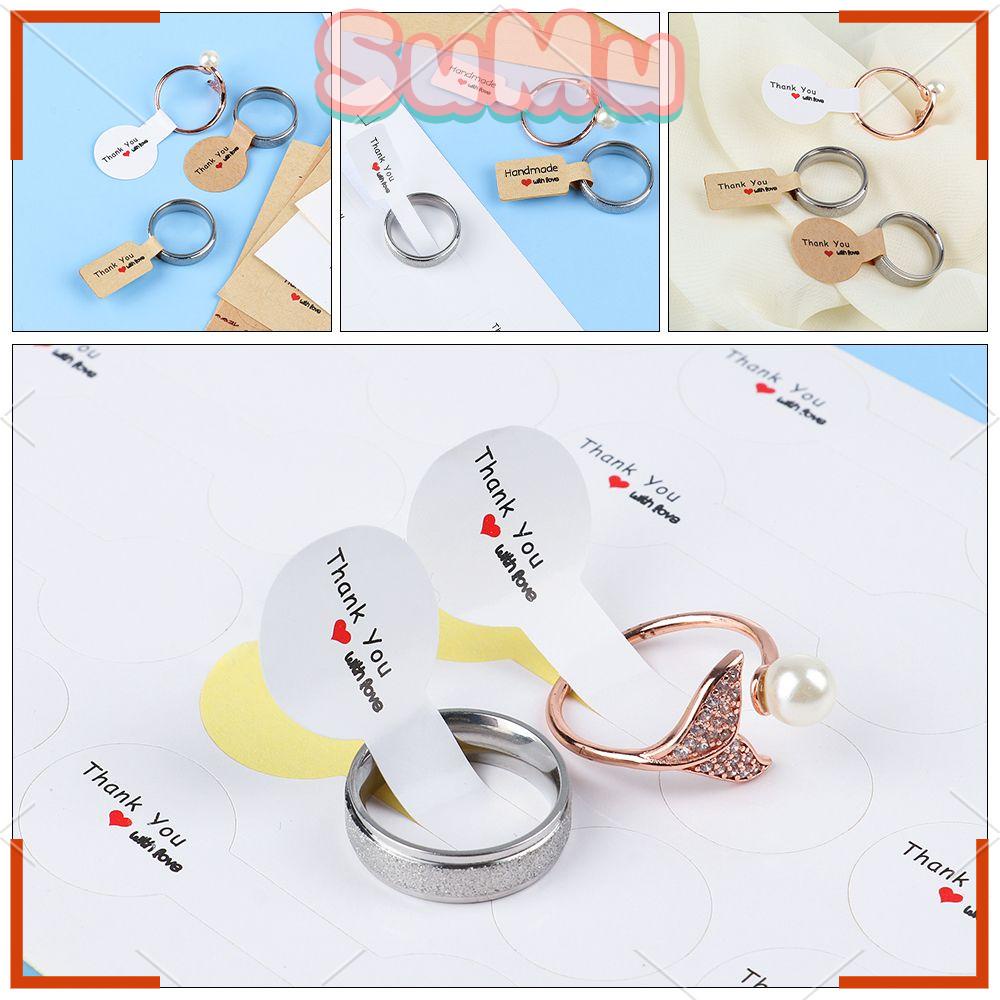 Set 100 Nhãn Dán Tự Dính In Chữ Thank You Dùng Trang Trí Trang Sức