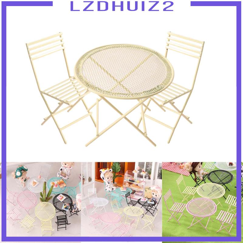 Bộ Bàn Ghế Kim Loại Tỉ Lệ 1: 12 Trang Trí Nhà Búp Bê