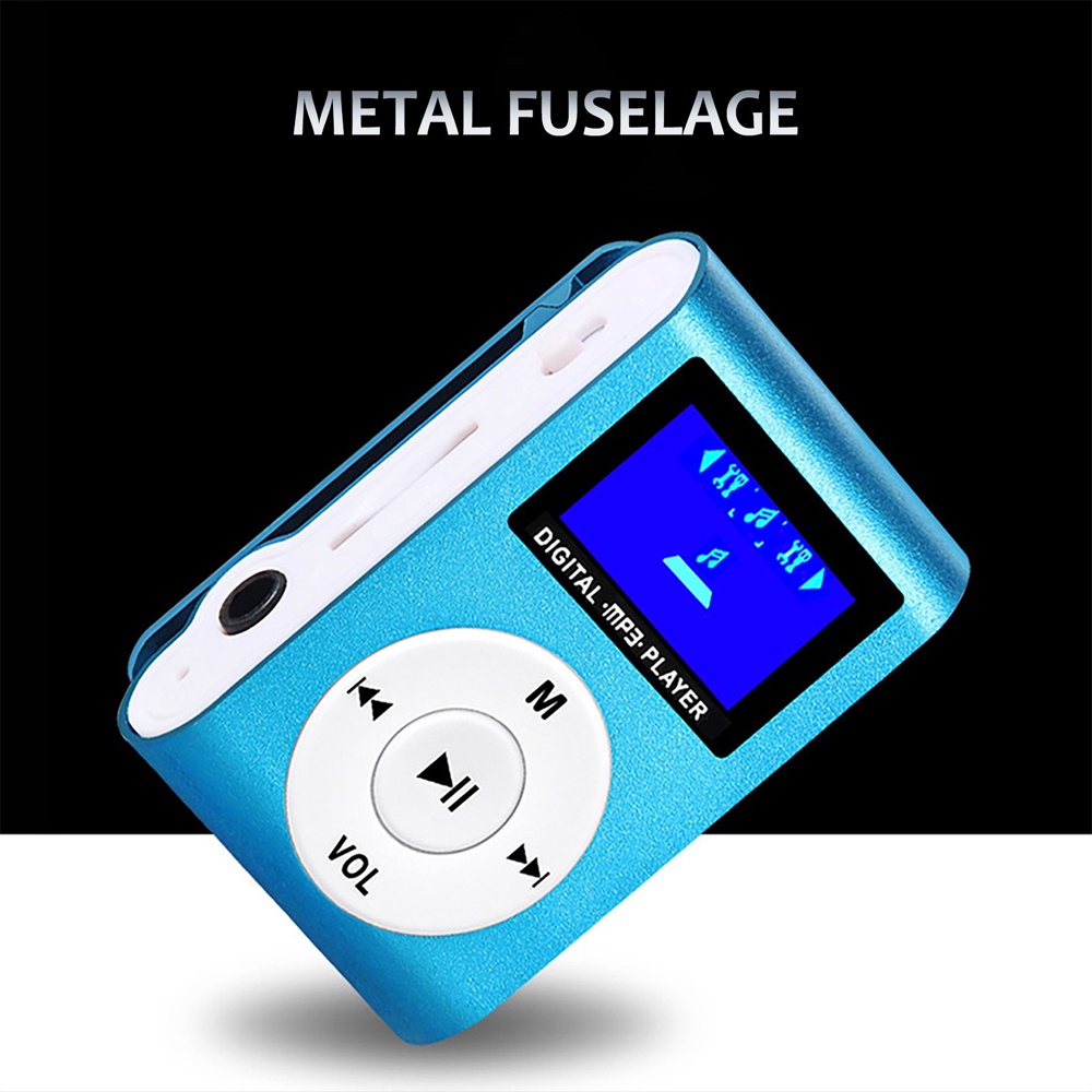 VIRWIR Máy Nghe Nhạc MP3 Mini Vỏ Kim Loại Hỗ Trợ Thẻ Nhớ Micro SD TF 32GB