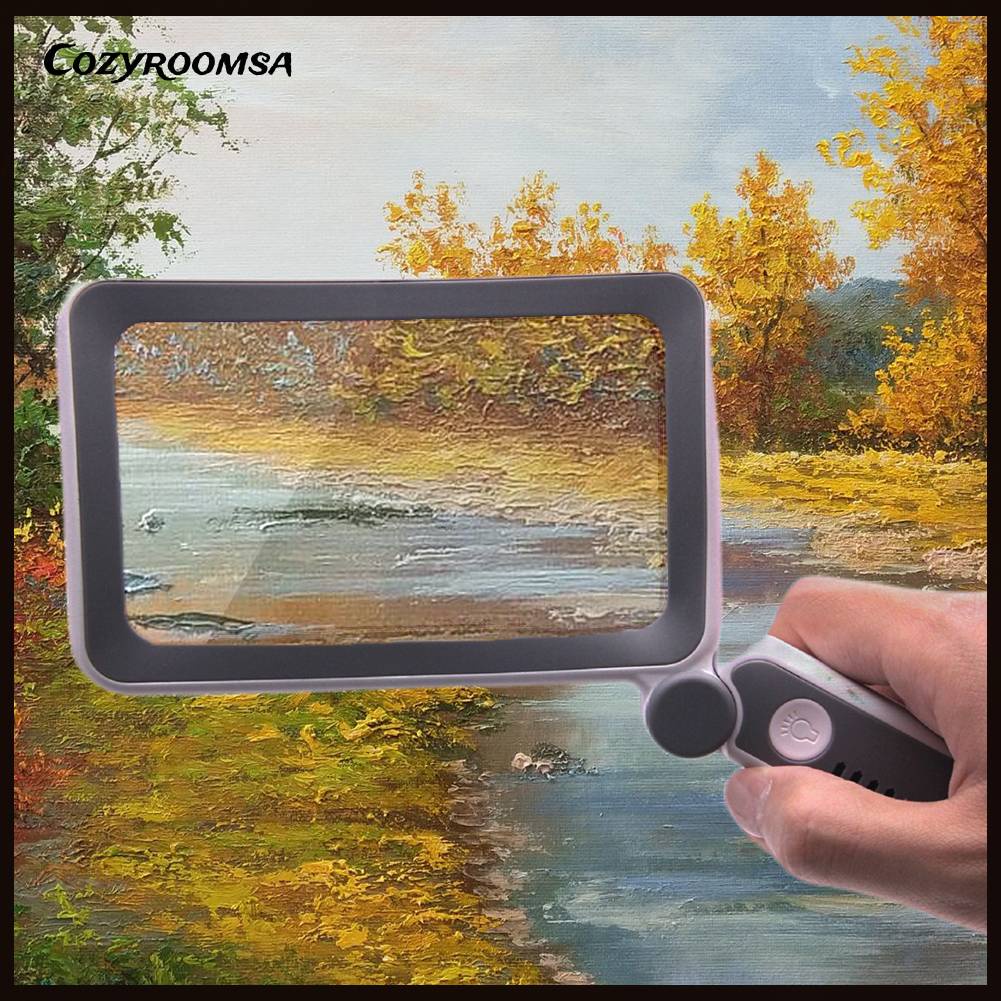 Kính Lúp Cầm Tay Phóng To 4X 650mAh Có 10 Đèn Led