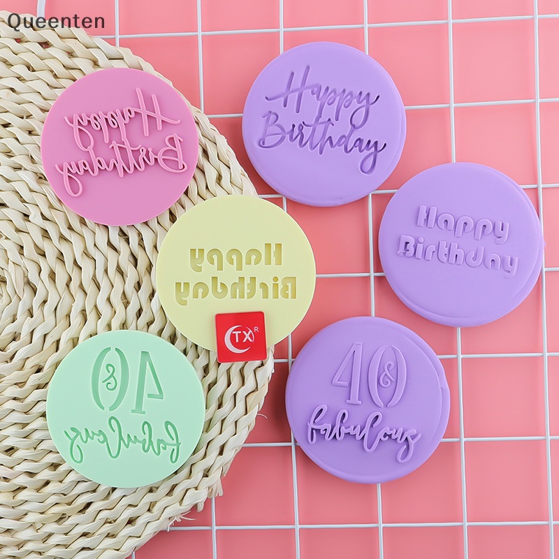 Khuôn Nhựa Acrylic Dập Nổi Chữ Happy Birthday Trang Trí Bánh Kem