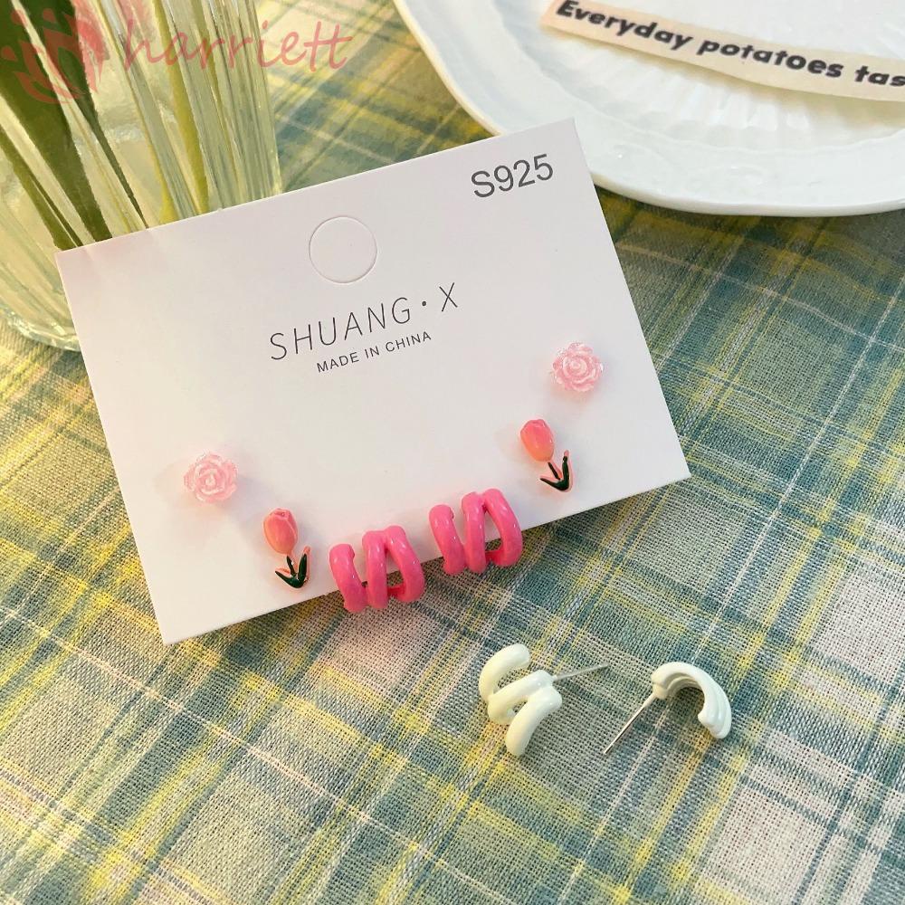 Bộ Khuyên Tai Hình Hoa Phong Cách Vintage Ngọt Ngào Thời Trang Cho Nữ