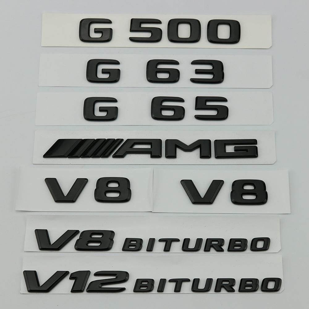 Benz G-Class Sửa Đổi G500 Logo Ô Tô G63 Word Logo G550 G65 Đuôi Logo AMG Nhãn Dán Xe Hơi V12 V8BITUR