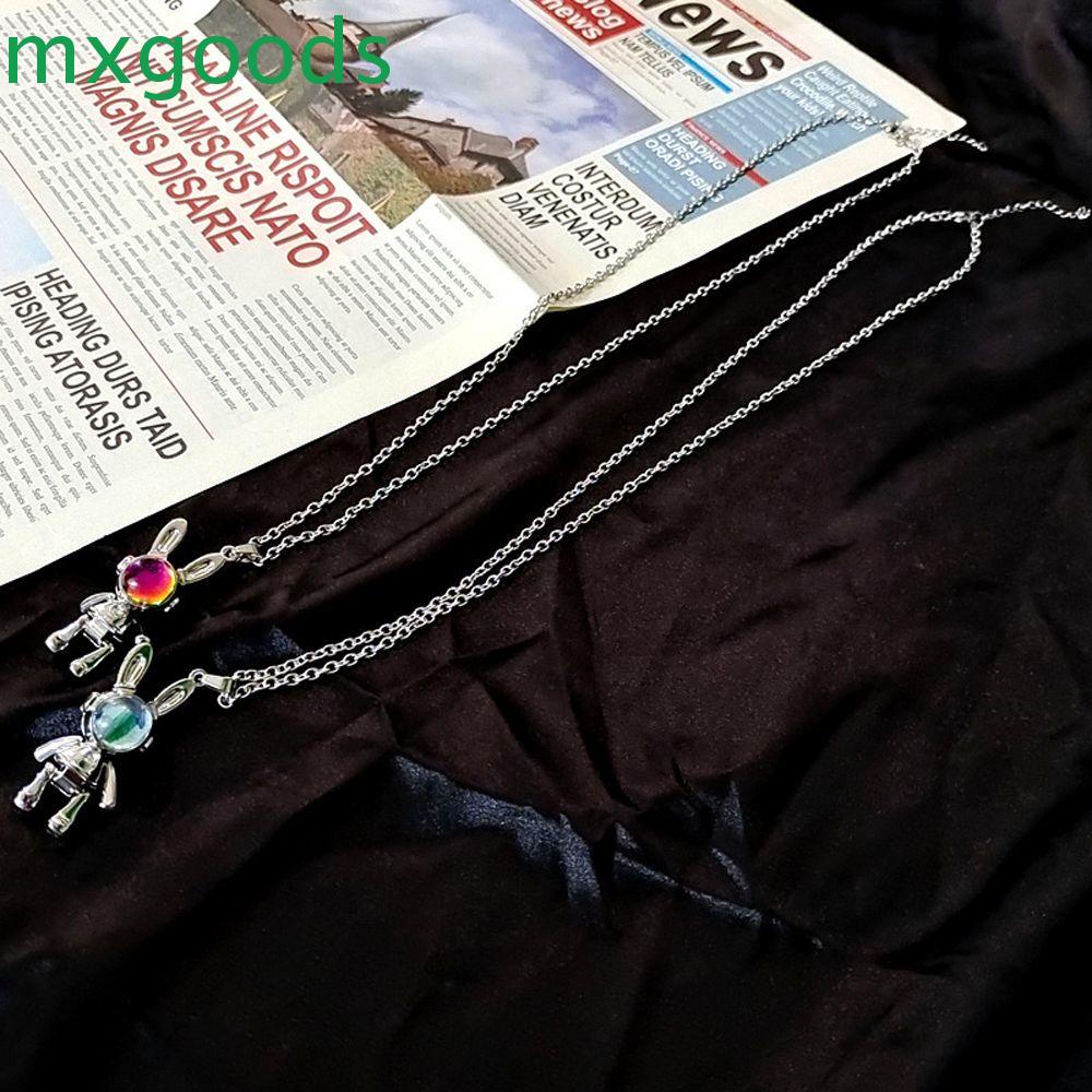 Vòng Cổ Choker Bằng Thép Không Gỉ Mặt Hình Thỏ Nhiều Màu Phong Cách Punk Hàn Quốc Cho Nam MXGOODS