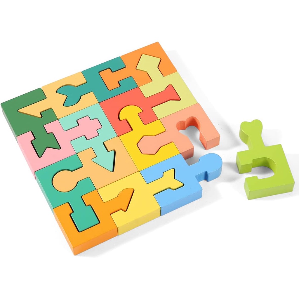 Bộ Đồ Chơi Lắp Ráp Hình Học 3D Bằng Gỗ Giúp Phát Triển Trí Tuệ Cho Bé