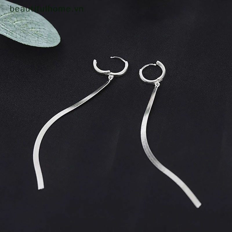 [beautifulhome] Bông Tai Dài Tua Rua Hình Học Đơn Giản Độc Đáo Thời Trang Hàn Quốc Làm Quà Cưới [beauty]