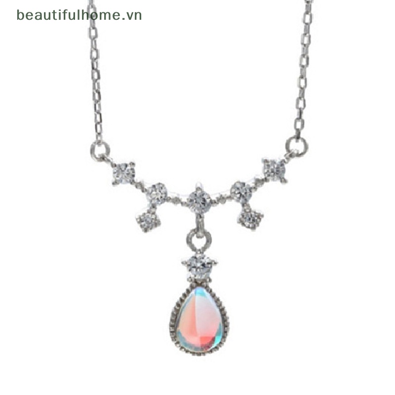 [beautifulhome] Vòng cổ Đính Đá Mặt Trăng Hình Giọt Nước Sáng Tạo Thời Trang Cho Nữ [beauty]
