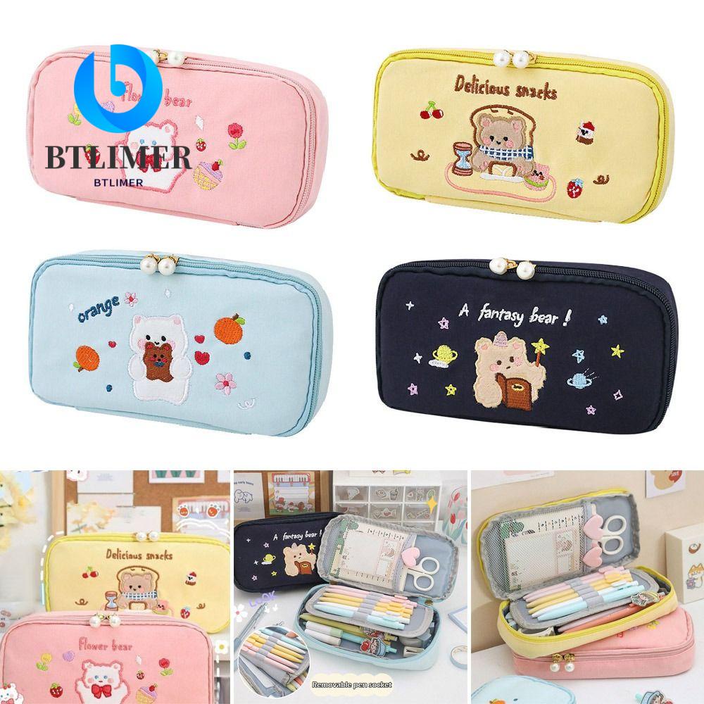 Túi Đựng Bút Chì Sức Chứa Lớn Họa Tiết Hoạt Hình Dễ Thương Ốp