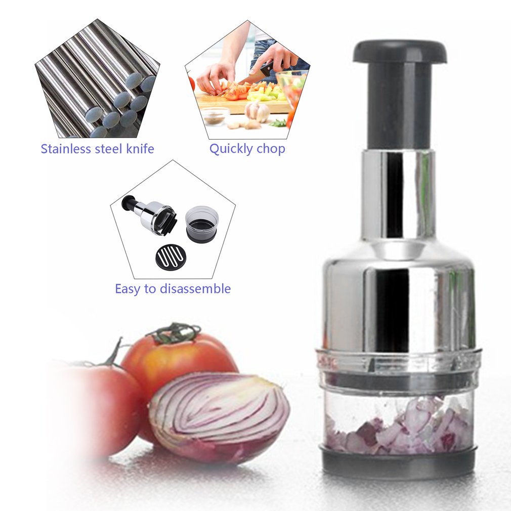 =Christmas=Pressing Kitchen Stainless Vegetable Garlic Onion Slicer Chopper Cutter