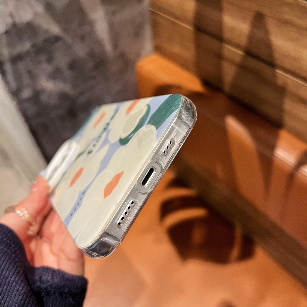 Ốp Điện Thoại TPU Mềm Trong Suốt Hình Hoa Có Dây Đeo Cho iPhone 14 13 12 11Pro Max