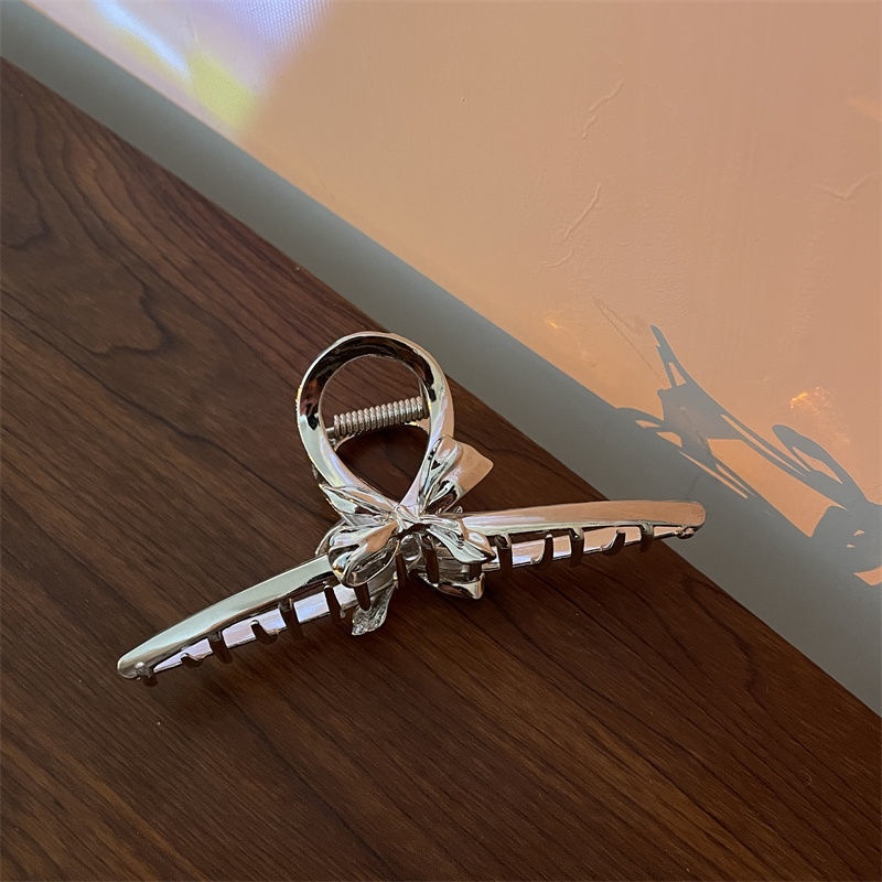 Kẹp Nơ Bằng Kim Loại Màu Bạc Lớn 2023