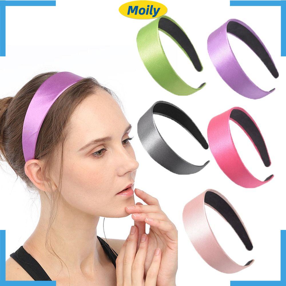 Băng Đô Cài Tóc Bằng Lụa Satin Bản Rộng Dùng Rửa Mặt / Trang Điểm Cho Nữ