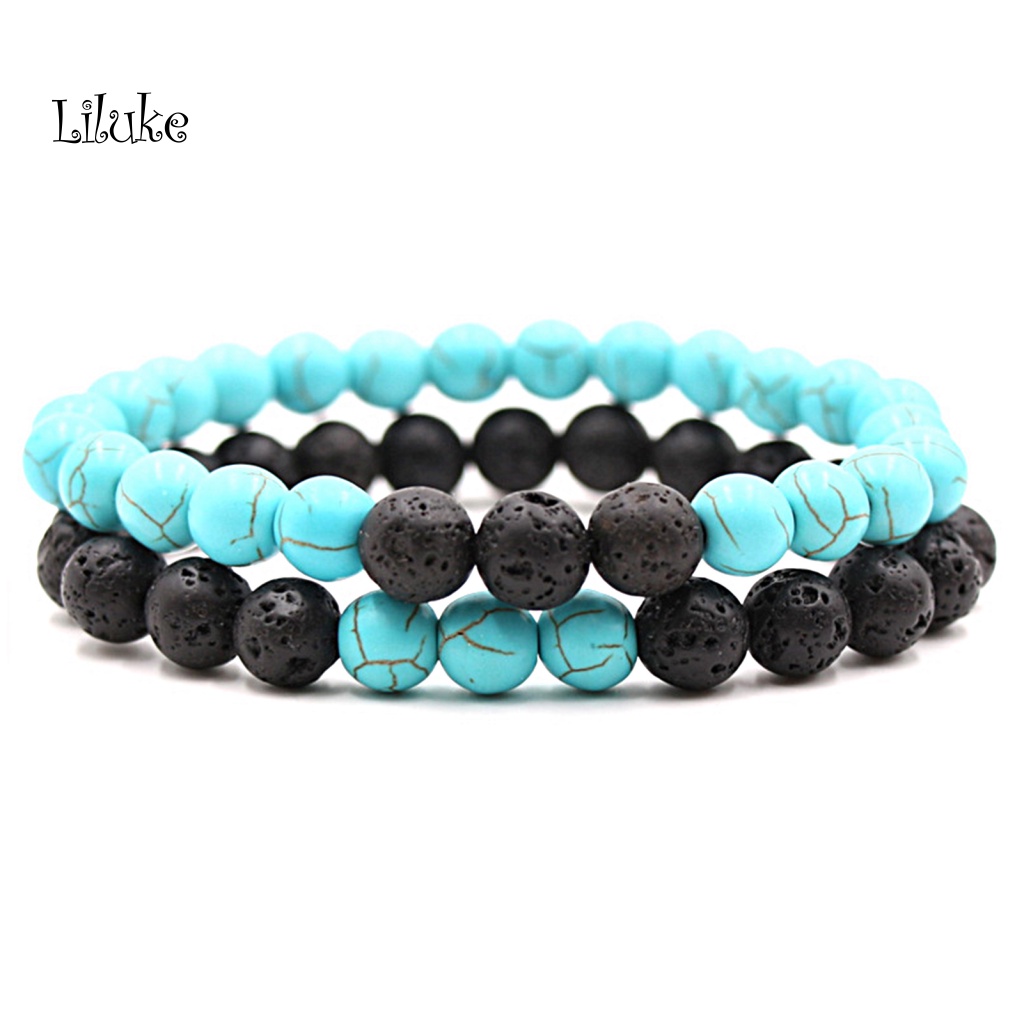 2 Vòng Tay Dây Thừng Co Giãn Màu Trắng Đen Thời Trang Cho Cặp Đôi