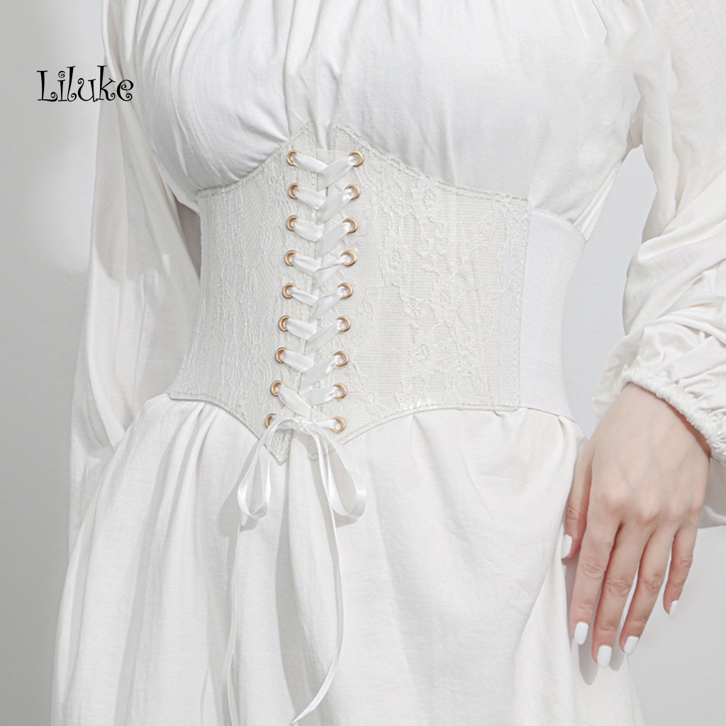 Đai Nịt Bụng Corset Phối Ren Xuyên Thấu Gợi Cảm Cho Nữ