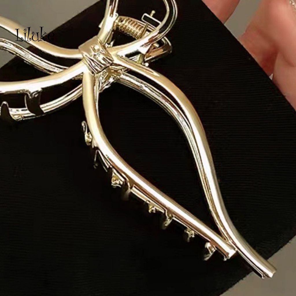 Kẹp Tóc Hợp Kim Màu Trơn Chống Rỉ Sét Đính Nơ Xinh Xắn