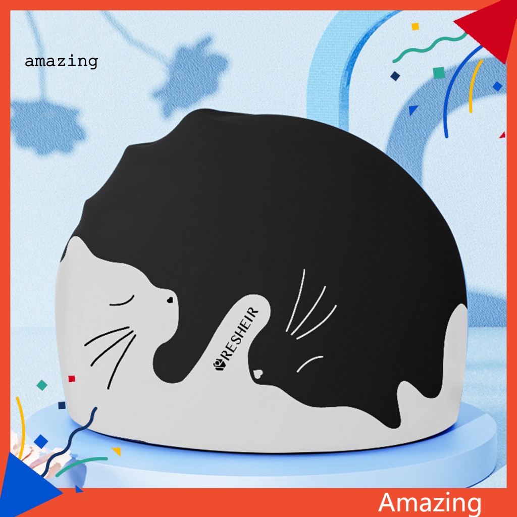 Mũ Bơi Silicon Chống Thấm Nước Bảo Vệ Tai Họa Tiết Hoạt Hình Cho Bé