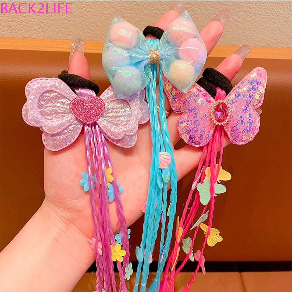 Dây Buộc Tóc Giả Thắt Bím Đuôi Ngựa Co Giãn Chất Lượng Cao Trang Trí Tóc Đuôi Ngựa Cho Bé Gái 2life