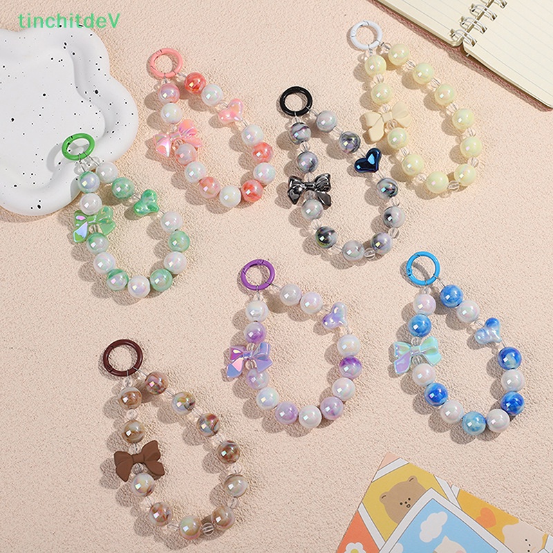 Vòng Tay Chuỗi Hạt Gắn Điện Thoại IPhone 14 13 Bằng Acrylic Chống Thất Lạc Hình Hoa / Trái Tim Kiểu Hàn Quốc Dễ Thương