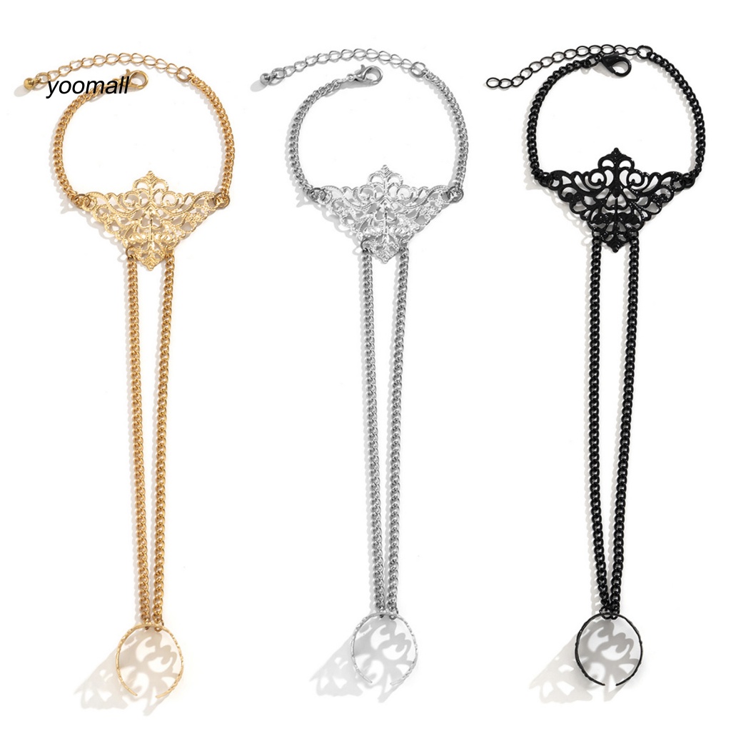 Yo / Vòng Đeo Tay Dạng Chuỗi Xích Hở Lỗ Hở Có Thể Điều Chỉnh Trang Trí Đơn Giản Cá Tính Thời Trang Không Phai Màu Dành Cho Bạn