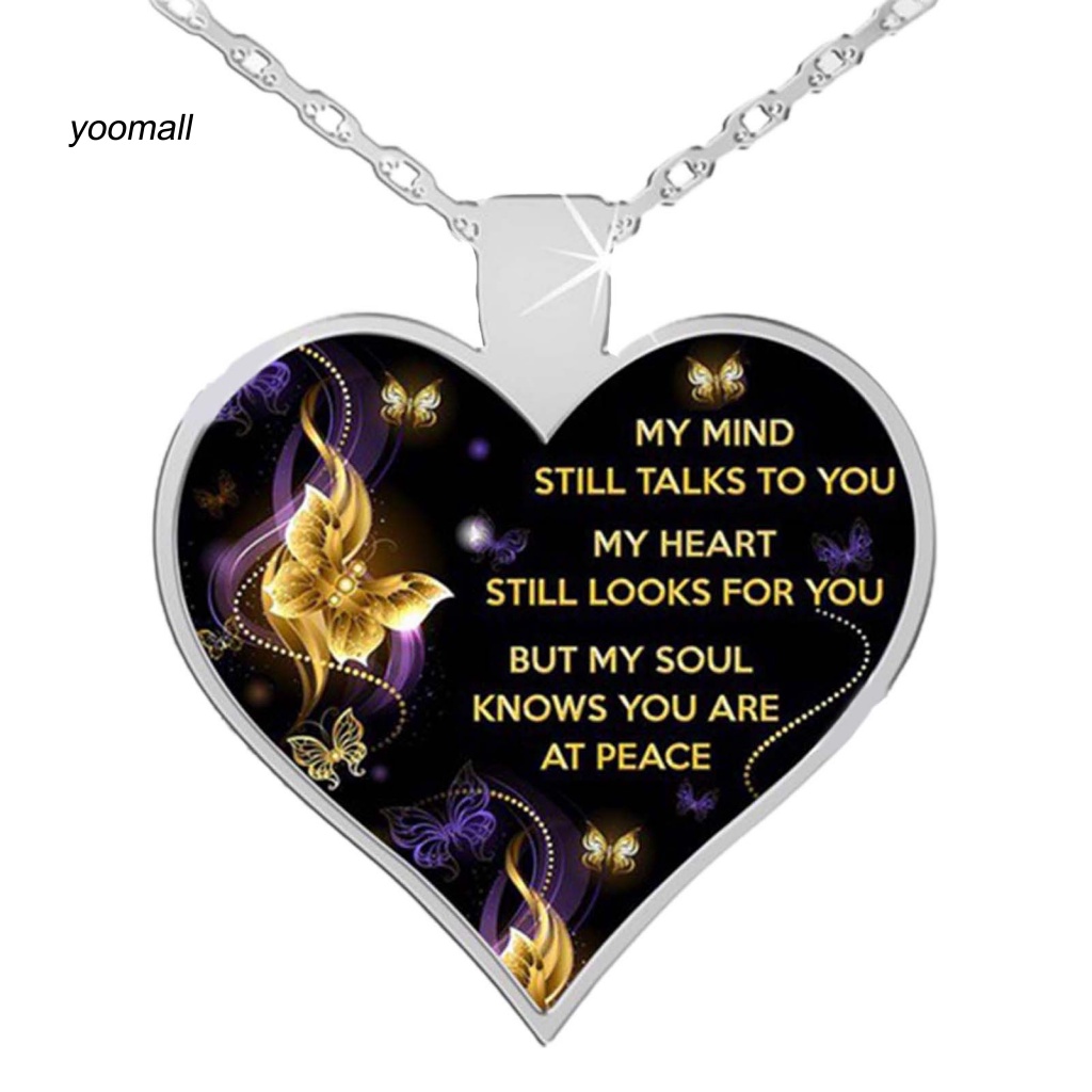 Vòng cổ Mặt Hình Bướm In Chữ I Love You Thời Trang Cho Nữ