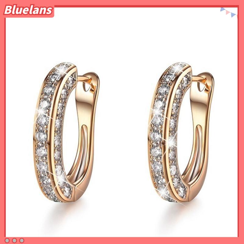 [BLS] Khuyên Tai Kẹp Ba Mặt Đính Kim Cương Giả Thời Trang Mới