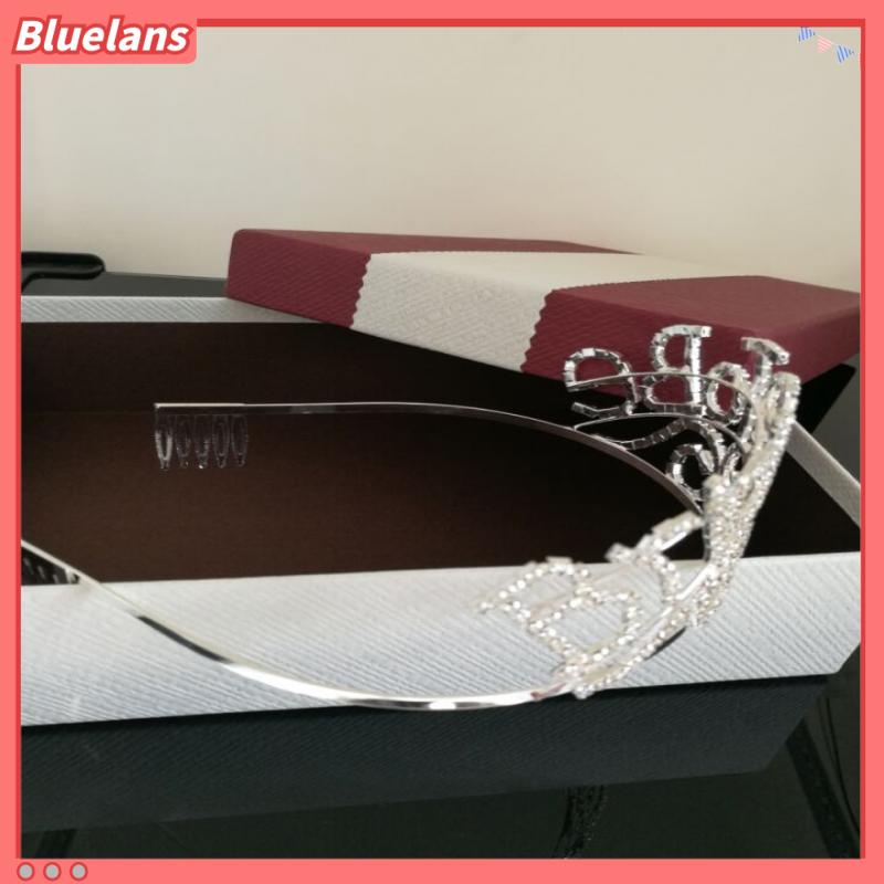 Băng Đô Vương Miện Cô Dâu Đính Pha Lê In Chữ Bride tobe