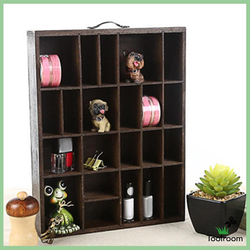 Khay Chia Ngăn Bằng Gỗ Kèm Tay Cầm Tiện Dụng Cho Nhà Bếp / Văn Phòng