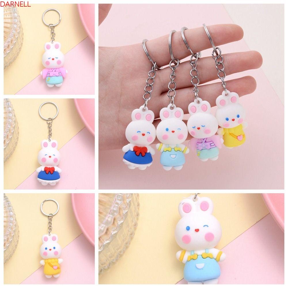 Móc Khóa Nhựa PVC Hình Thỏ Dễ Thương 4.5x2.3cm