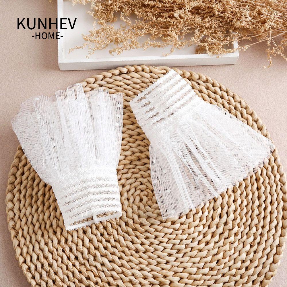 KUNHEV 1 Cặp Găng Tay Giả Viền Bèo Thời Trang