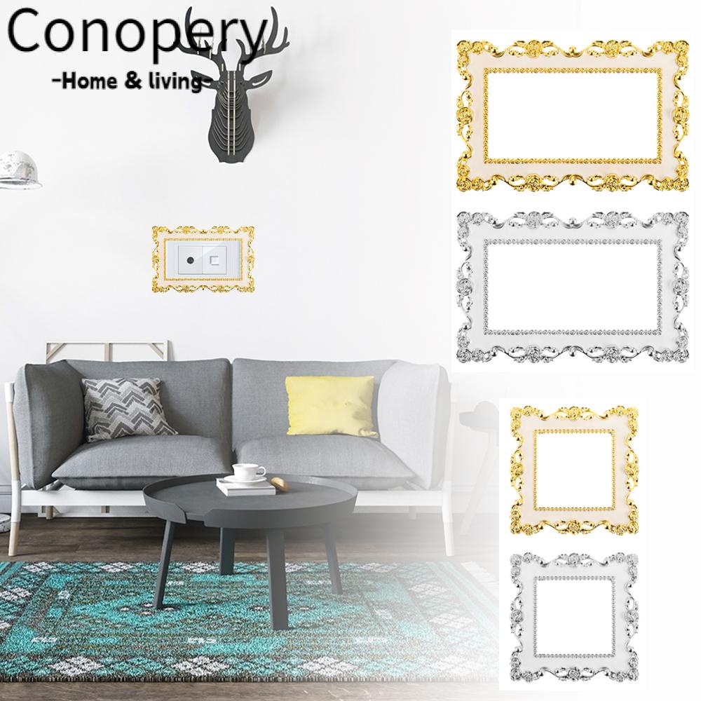 CONOPERY Miếng Dán Công Tắc Đèn Trang Trí Tường Bằng Nhựa Resin