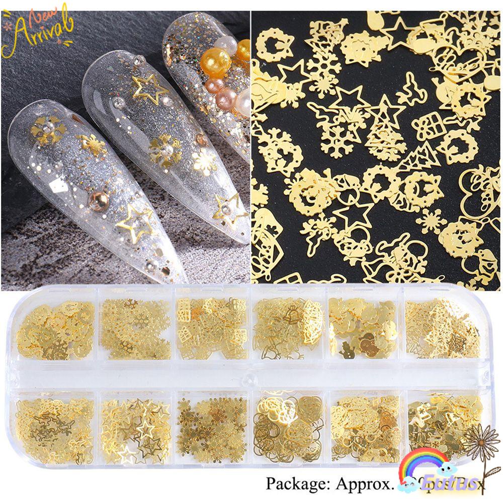 EUCA Hộp 600 Hạt Kim Sa Lấp Lánh Trang Trí Móng Nghệ Thuật|Vảy Cá Trang Trí Giáng Sinh