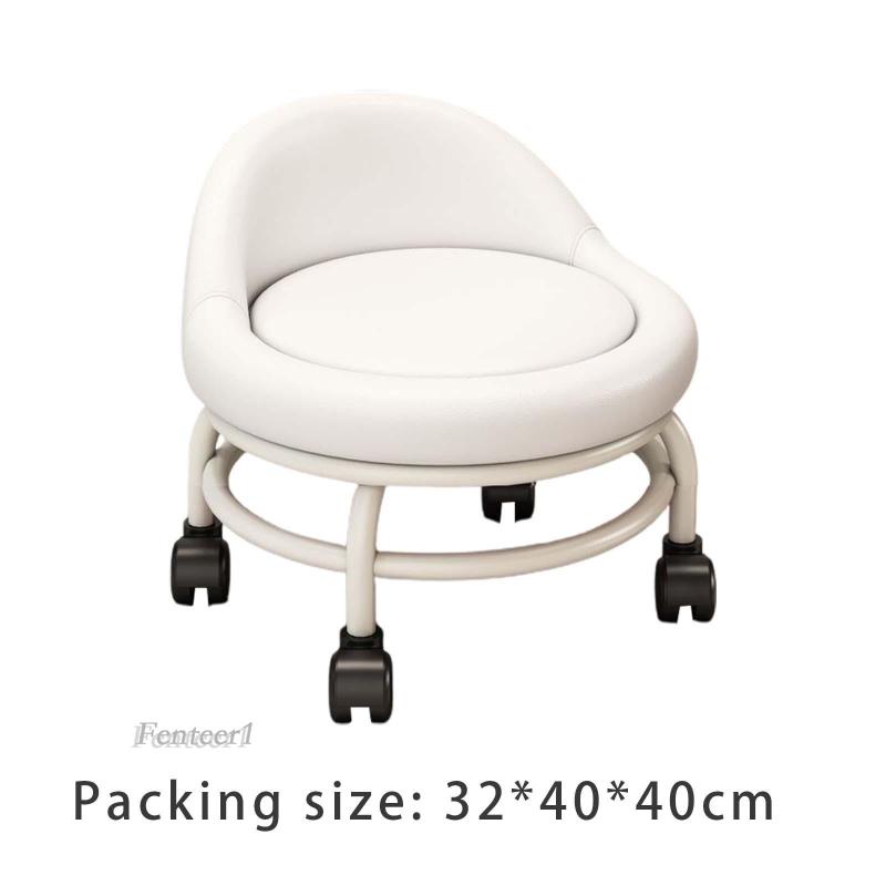 [Fenteer1] Ghế Lăn Làm Sạch Tròn Thấp Có Tựa Lưng Cho Tiệm Cắt Tóc / Nhà Bếp