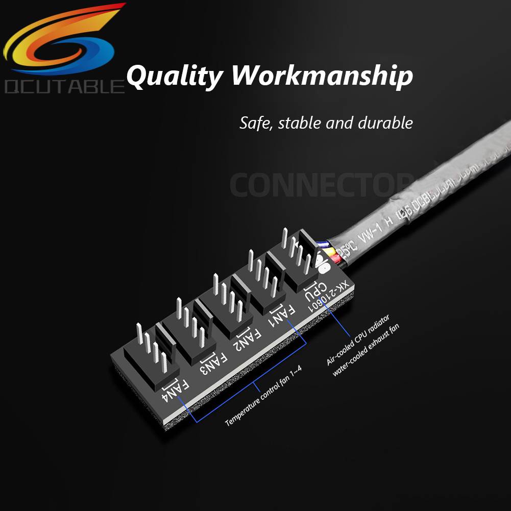 Cáp Chia Cổng Quạt Tản Nhiệt 1 Sang 5 4-Pin PWM CPU PC Ốp