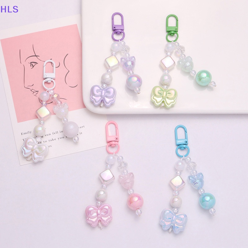 Móc Khóa Hình Nơ Bằng Acrylic Mạ Màu Sáng Tạo Dễ Thương