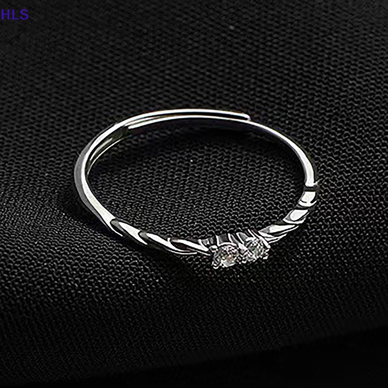 Nhẫn Đính Hôn Màu Bạc Đính Đá Zircon Lấp Lánh Thời Trang Dành Cho Nữ