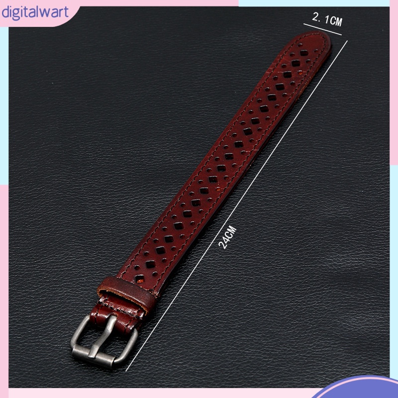 Vòng Tay Da Bò Thiết Kế Rỗng Phong Cách Retro Cá Tính Dành Cho Nam