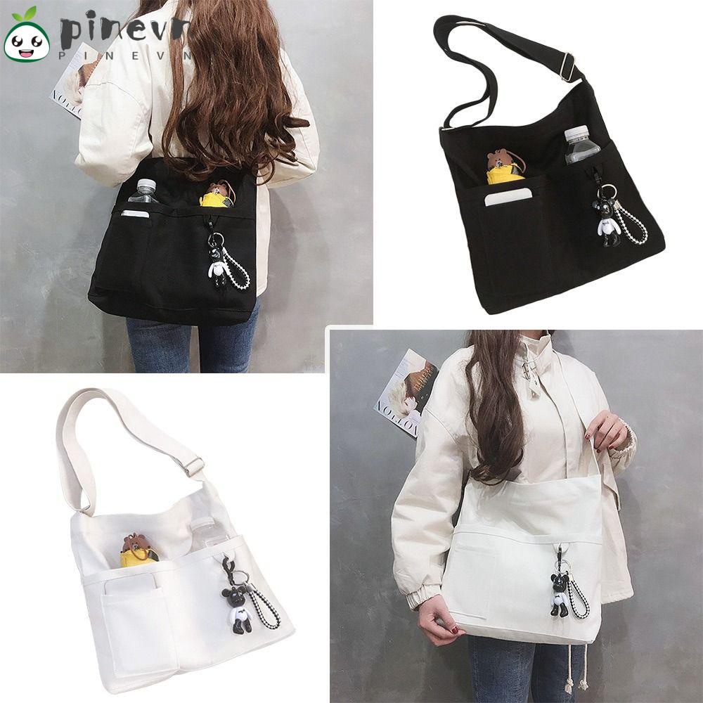 PINEVN Túi Xách Đeo Vai Vải Bạt Thời Trang Nữ Sành Điệu