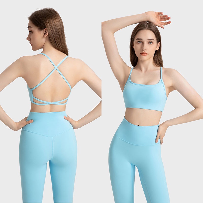 Bộ Đồ Lót Thể Thao Màu Nude Lưng Cao Chống Sốc MAGGIEYOGA