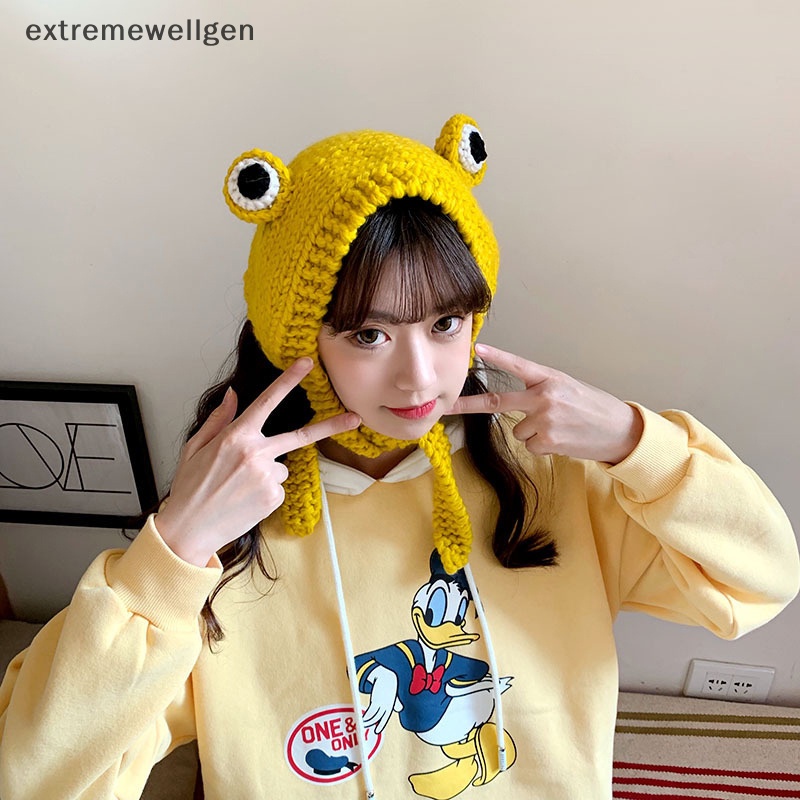[Cực Tốt] Mũ Len Dệt Kim Hình Chú Ếch Vui Nhộn Giữ Ấm Mùa Đông Cho Nam Và Nữ LLF