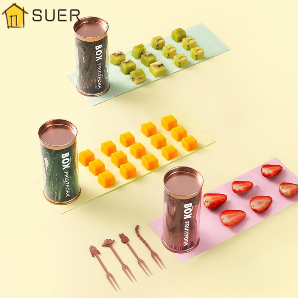 SUENIN Nĩa Ăn Trái Cây Bằng Nhựa Kiểu Dáng Dễ Thương