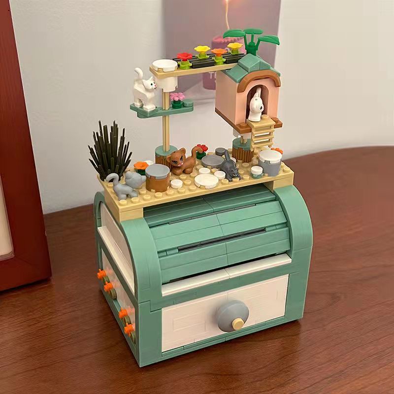 Bộ Đồ Chơi Lắp Ráp Lego Hộp Đựng Trang Sức Hình Chú Mèo Dễ Thương Cho Bé